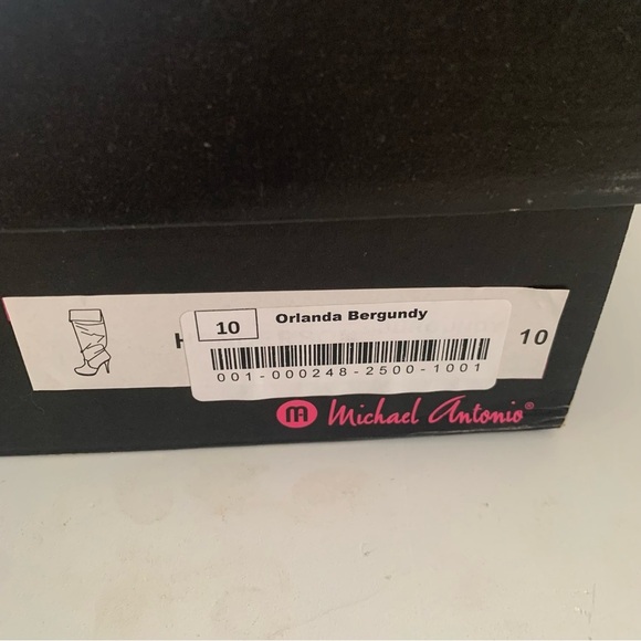 Michael Antonio Over the Knee Burgundy Heeled Suede Boots Size 10 - Picture 6 of 7